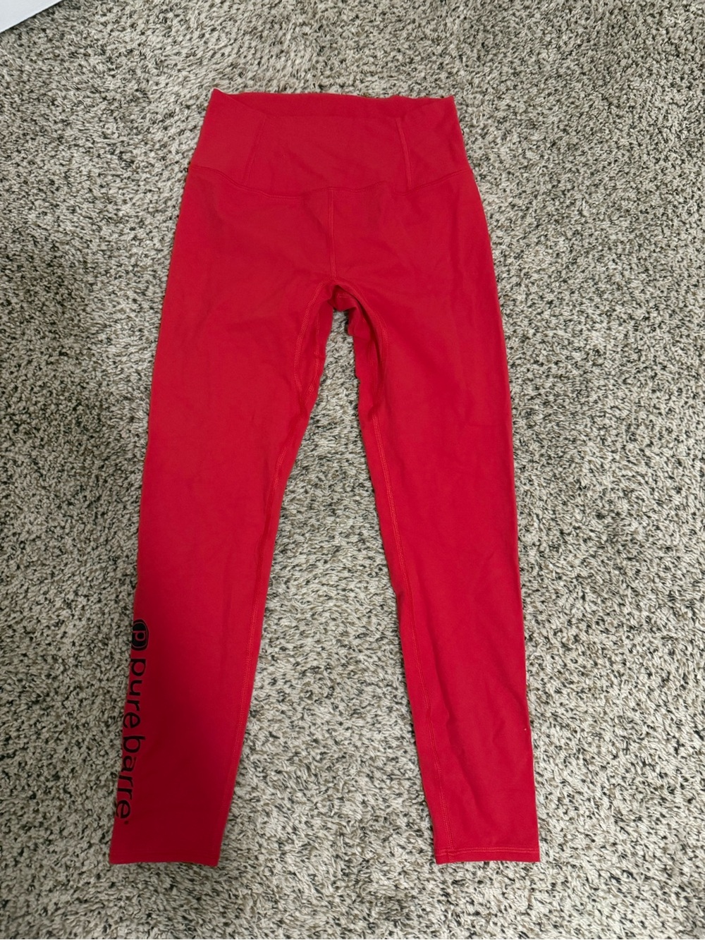 Free People Red Never Better Leggings with Pure Barre logo⭐️ Used - like new⭐️